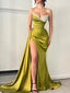 Gorgeous Mermaid Sexy Slit Beaded Long Prom Dresses, FC7042