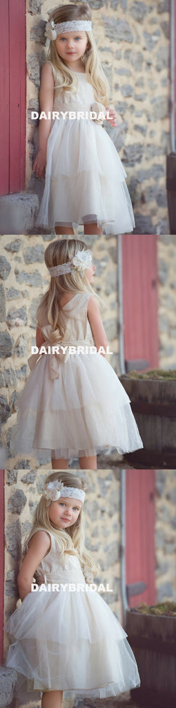 Simple Tulle Flower Girl Dresses, Flower Lovely Little Girl Dresses, D1169