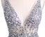 Best Sale Deep V-Neck Sexy Chiffon Beading Prom Dresses with Rhinestone,LB0138