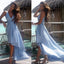 V-Neck Jersey Prom Dress, Sleeveless High-Low Prom Dress, D166