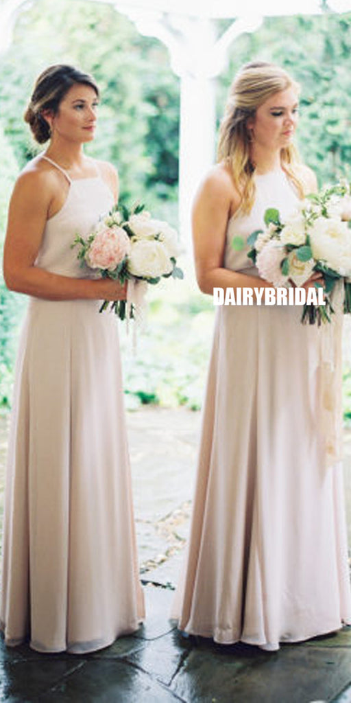 Charming A-line Chiffon Sleeveless Simple Backless Bridesmaid Dress, FC2254