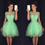 High Quality Green Short Homecoming Dresses Off Shoulder Tulle Rhinestone Sexy Cocktail Party Dresses Cheap Homecoming Prom Dresses,220025