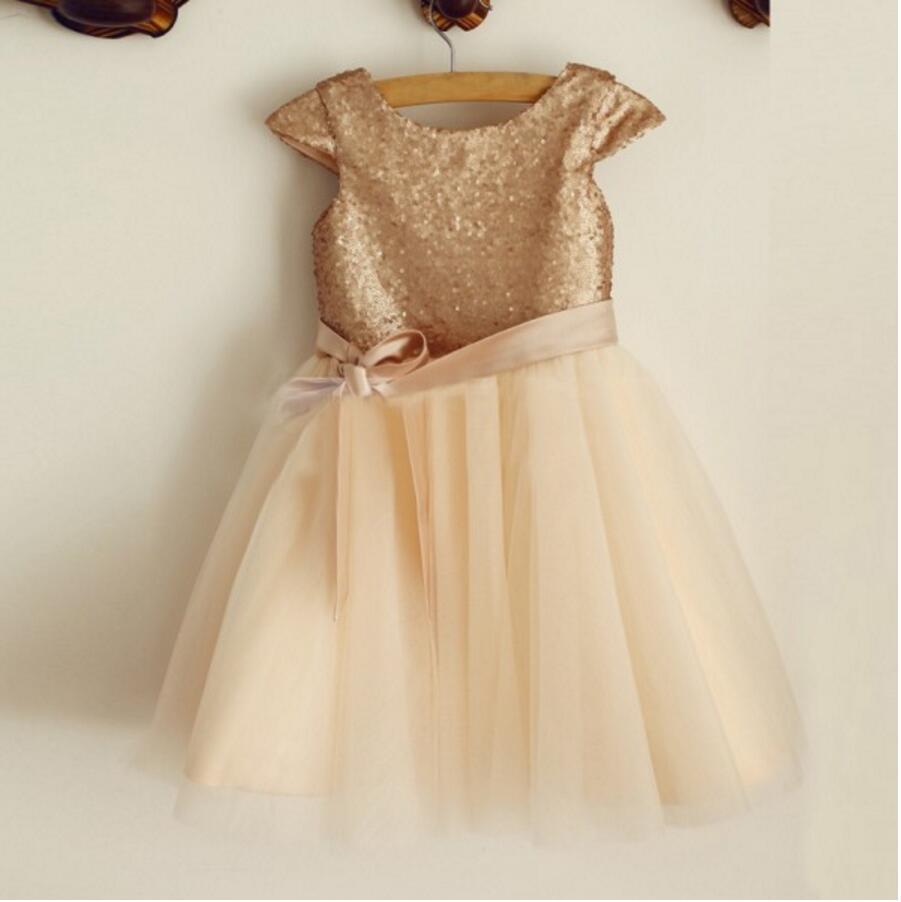 Cap Sleeve Round Neck Tulle Flower Girl Dresses, Popular Little Girl Dresses, FGS025