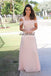 Chiffon Off-Shoulder Bridesmaid Dress, Pink Maxi Bridesmaid Dress, D265