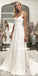 Charming A-line Square Neckline Lace Backless Wedding Dresses, FC2682