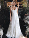 Charming A-line Square Neckline Lace Backless Wedding Dresses, FC2682