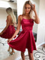 Spaghetti Straps Satin A-line Backless Homecoming Dress, HC002