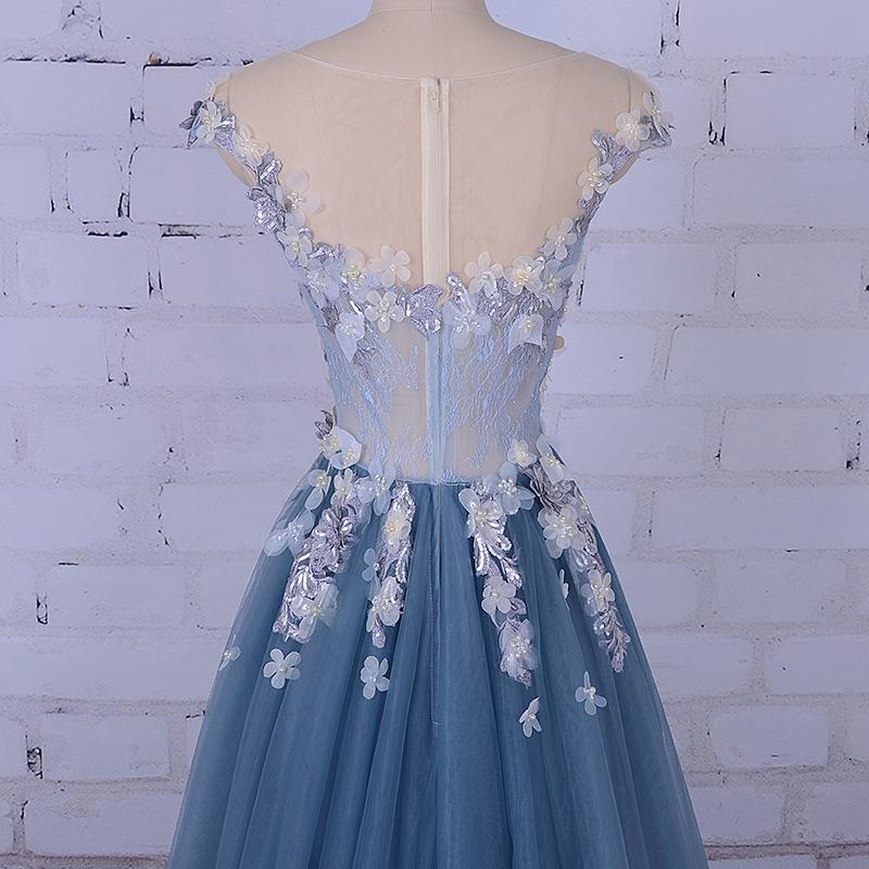 Long Prom Dresses, Sleeveless Prom Dresses, A-Line Party Prom Dresses, Tulle Prom Dresses, Applique Prom Dresses, Sexy  Prom Dresses Online, LB0306