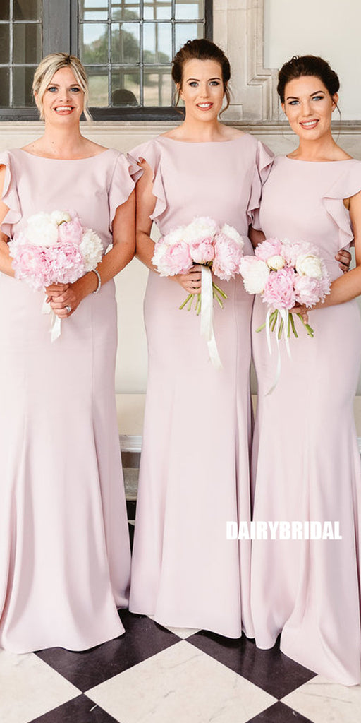 Charming Mermaid V-back Floor-length Bridesmaid Dress, FC3809