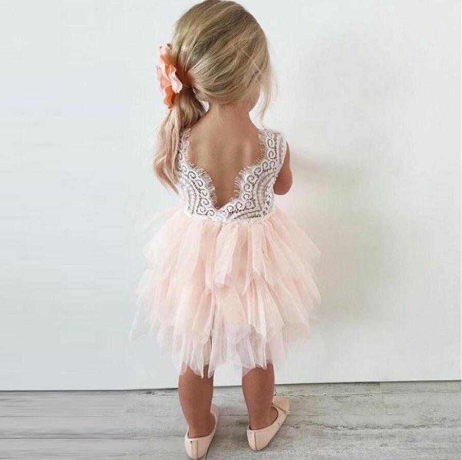 Pink Lace Tulle Flower Girl Dresses, Lovely Tutu Dresses, FGS003