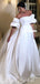 Elegant A-line Satin Floor-Length Straight Neckline Wedding Dresses, FC4022