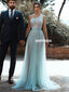 New Arrival One Shoulder Sparkle Sequin Tulle Slit Prom Dress, FC4390