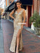 Sparkle Sequin Mermaid Sexy Slit V-neck Prom Dresses, FC4430