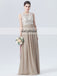 Lace Top Bridesmaid Dress, Chiffon Floor-Length Bridesmaid Dress, D458