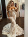 New Arrival Off Shoulder Sexy Mermaid Backless Lace Sweetheart Wedding Dress, FC4598