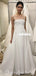 Elegant A-line Satin Spaghetti Straps Beaded Simple Designed Wedding Dress, FC4665