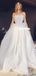 Honest A-line Tulle Straight Neckine Backless Wedding Dress, FC4689