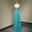 A-Line One Shoulder Backless Elegant Beading Rhinestone Chiffon Floor-Length Bridesmaid dress,220051