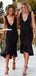 Black Sexy Deep V-neck Mermaid Backless Bridesmaid Dress, FC5311