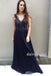 V-Neck Sleeveless Tulle Prom Dress, Backless Lace A-Line Prom Dress, D531