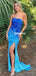 Gradual Sequin Mermaid Straight Neck Backless Sexy Slit Prom Dresses, FC5367