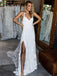 Lace V-Neck Backless Criss-Cross Beach Wedding Dress, LB0571