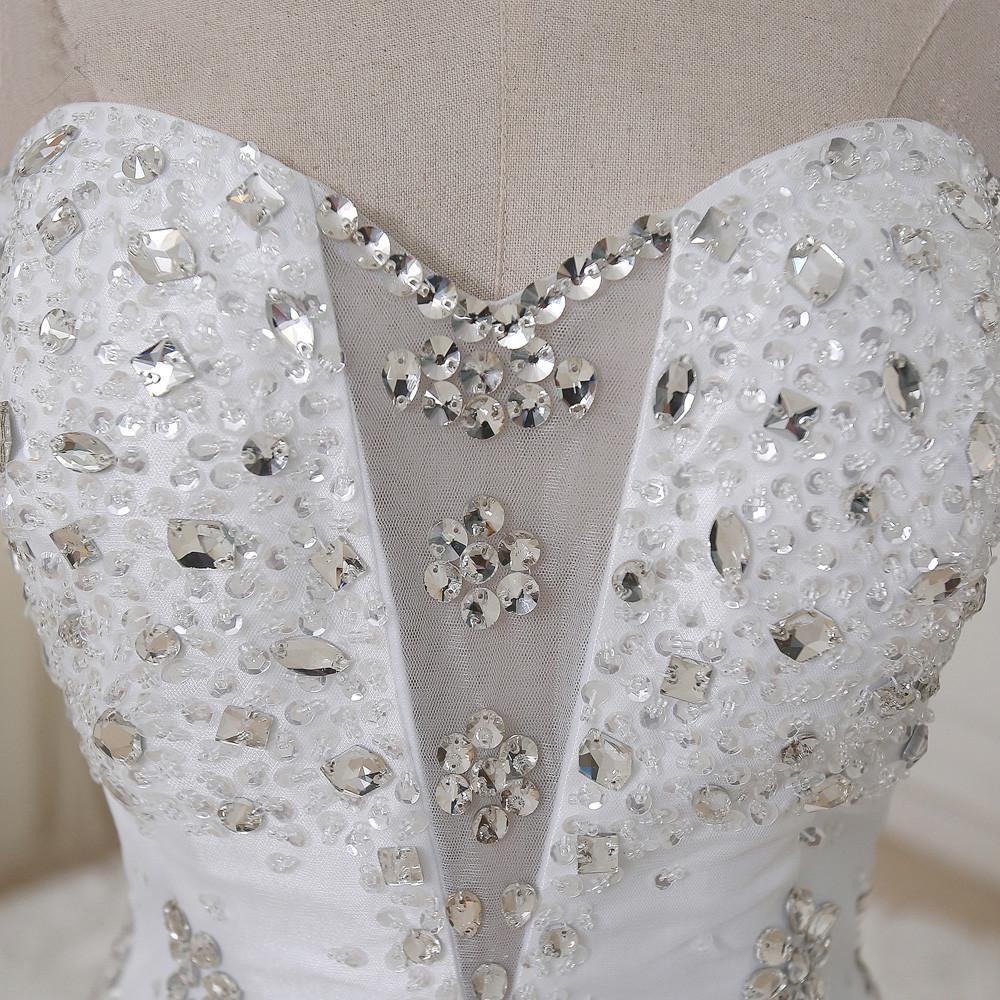 Hot Sale Luxury Soft Tulle Hand Made Sweetheart Sequin Rhinestone backless Wedding Dresses with Long Train,220058