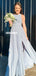 Honest A-line Chiffon Sleeveless Long Simple Slit Bridesmaid Dress, FC5800