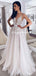 Honest Spaghetti Straps A-line Tulle V-back Wedding Dresses, FC5866