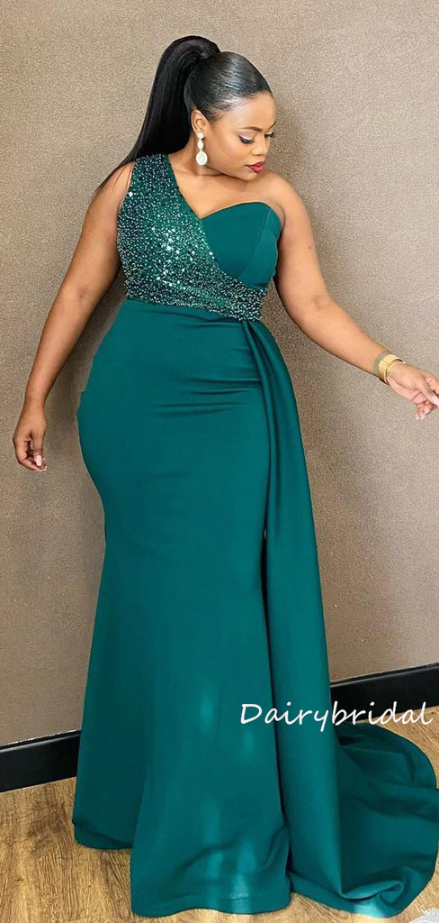 Stunning Mermaid One-Shoulder Sexy Long Bridesmaid Dress, FC6175