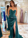 Stunning Pleated Soft Satin Mermaid Sweetheart Prom Dresses, FC6311