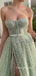 Gorgeous A-line Sweetheart Slit Tulle Sparkle Prom Dresses, FC6518