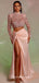 Stunning Two-Pieces Mermaid Long-Sleeves High Neck Prom Dresses, FC6541