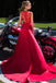 Long Prom Dresses, Satin Prom Dresses, Deep V-Neck Prom Dresses, Lace Prom Dresses Online, Sleeveless Prom Dress, Red Prom Dress, DA828