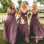 Long Bridesmaid Dress, Tulle Bridesmaid Dress, Spaghetti Straps Bridesmaid Dress, V-Neck Bridesmaid Dress, Cheap Bridesmaid Dress, Floor-Length Bridesmaid Dress, DA853