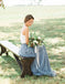 Two Pieces Tulle A-line Simple Designed Jersey Sleeveless Bridesmaid Dress, FC2509