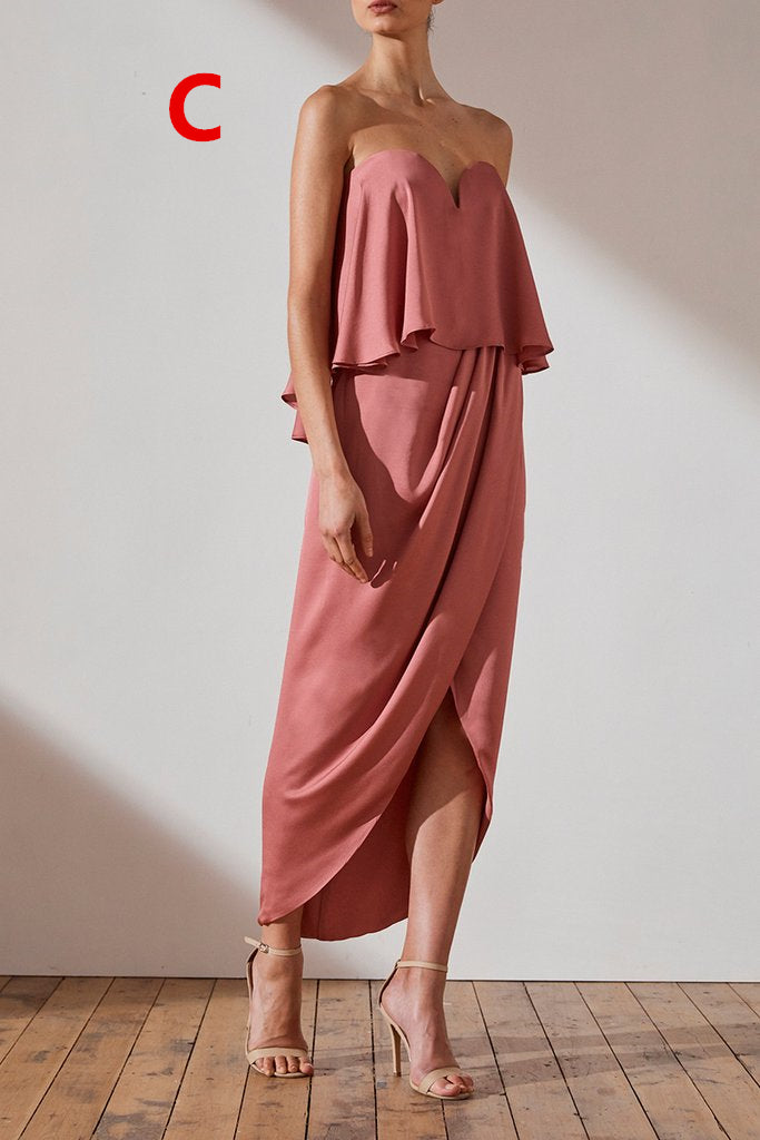 Simple Mismatched Backless High-low Chiffon Bridesmaid Dress, FC2683