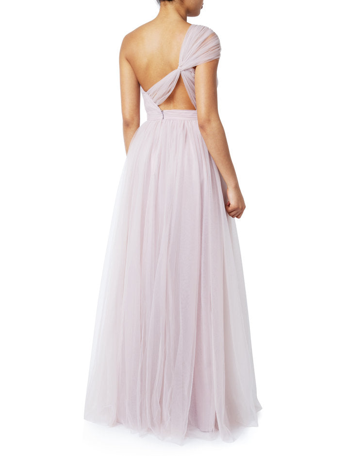 Elegant A-line One Shoulder Tulle Backless Bridesmaid Dress, FC3810