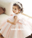 Pink Satin Flower Girl Dresses, A-Line Beaded Popular Little Girl Dresses, D1178