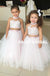 Halter Two Pieces Tulle Flower Girl Dresses, Applique Lovely Little Girl Dresses,  D1355