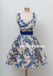 Royal Blue Lace A-Line Homecoming Dress, Sleeveless Tulle Sexy Backless Homecoming Dress, D1312