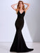 Black Spaghetti Straps Backless Mermaid Lace Beaded Prom Dresses, FC1920