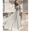 Long Sleeve Chiffon Backless A-Line Beaded Prom Dresses, FC1931