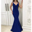 Charming V-neck Mermaid Backless Simple Prom Dresses, FC1935