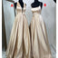 Different Styles A-Line Satin Backless Cheap Long Prom Dresses, FC2024