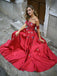 Straight Neckline A-Line Satin Backless Applique Prom Dresses, FC2038