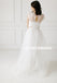 Vintage Two Pieces Cap Sleeve Lace Top White Lace Long A-Line Tulle Backless Wedding Dresses, D840