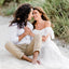 Charming Off Shoulder Chiffon A-Line Two Pieces Lace Wedding Dresses, FC1708