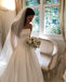 Simple A-line Satin Backless Straight Neckline Wedding Dress with Pockets, FC2409