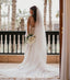 Gorgeous A-line Long Sleeves Lace Wedding Dress with detachable Skirt, FC4840